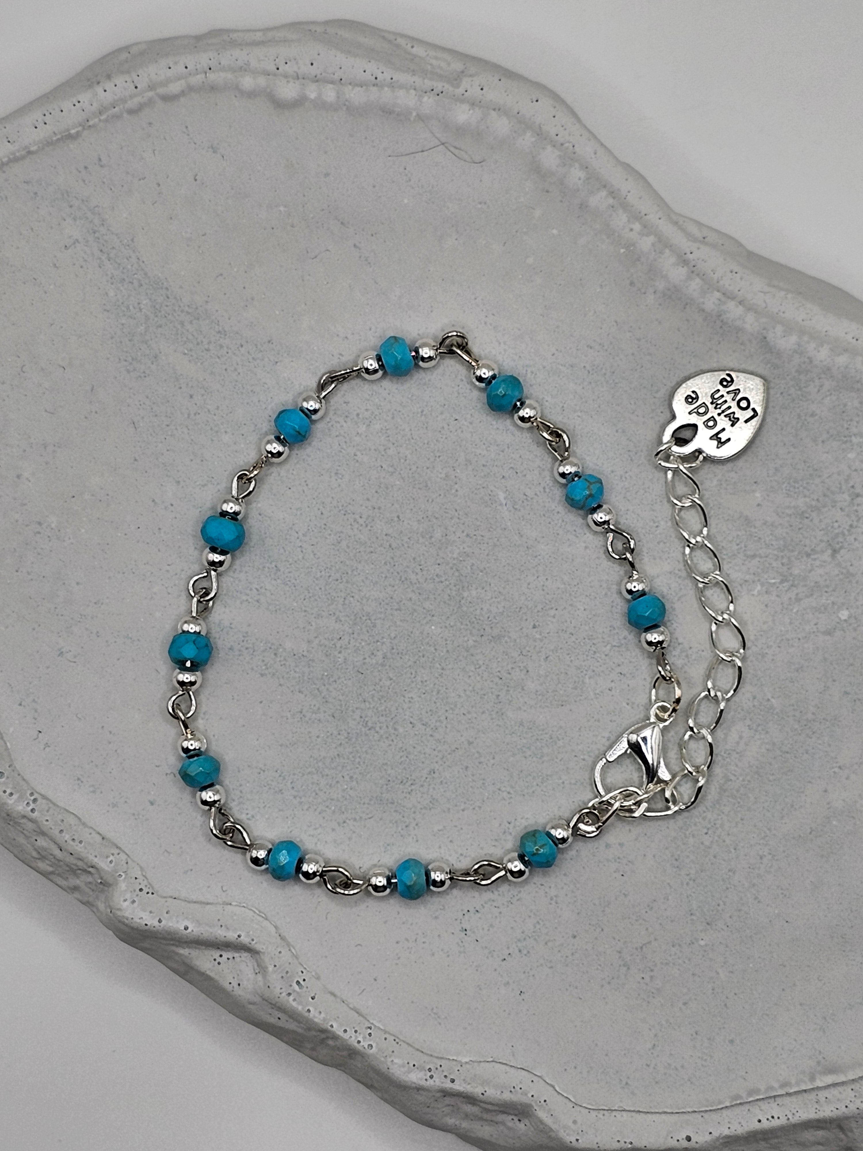 Howlite and Silver Overlay Bracelet