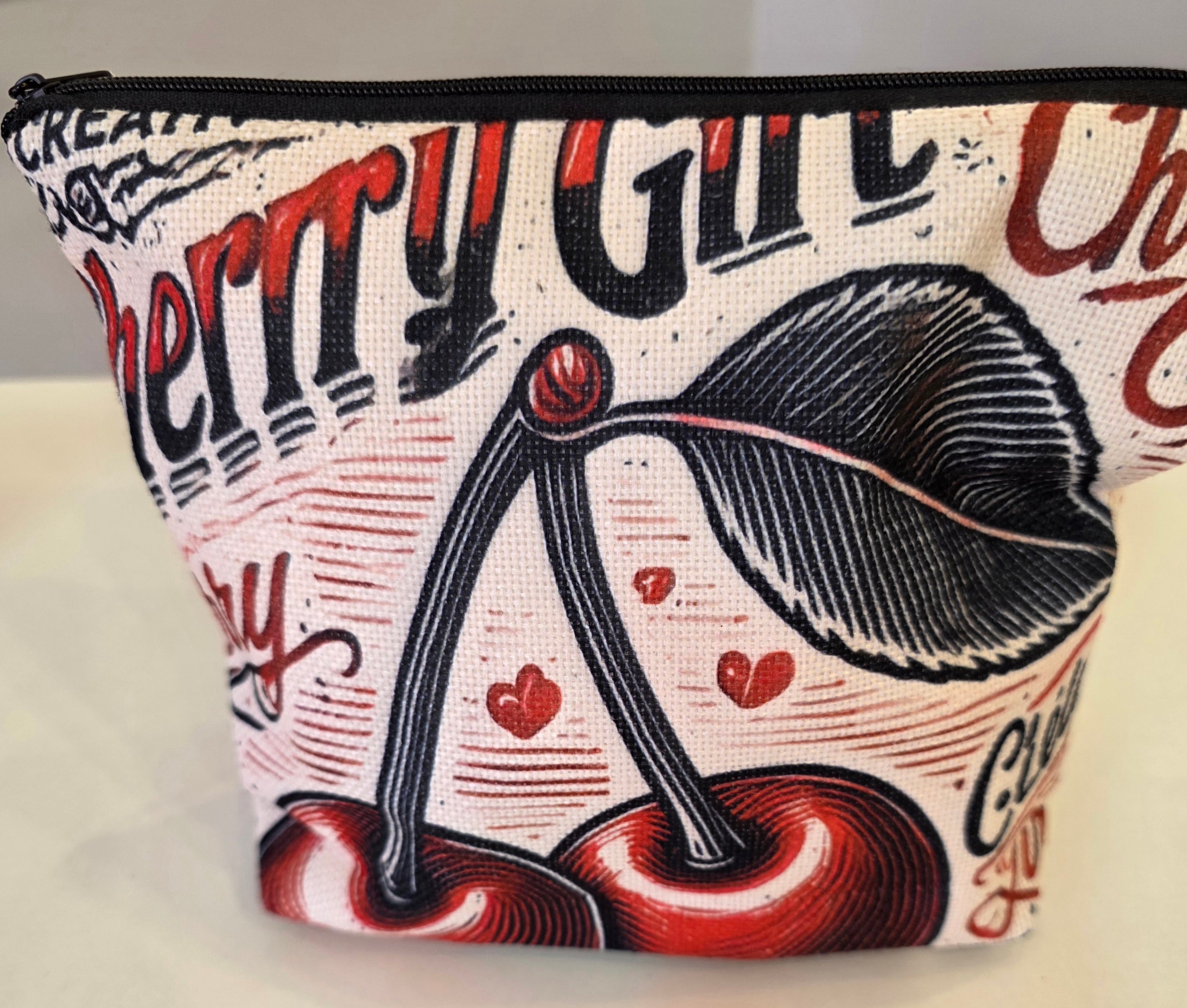 Cherry Zipper Accessory Bag