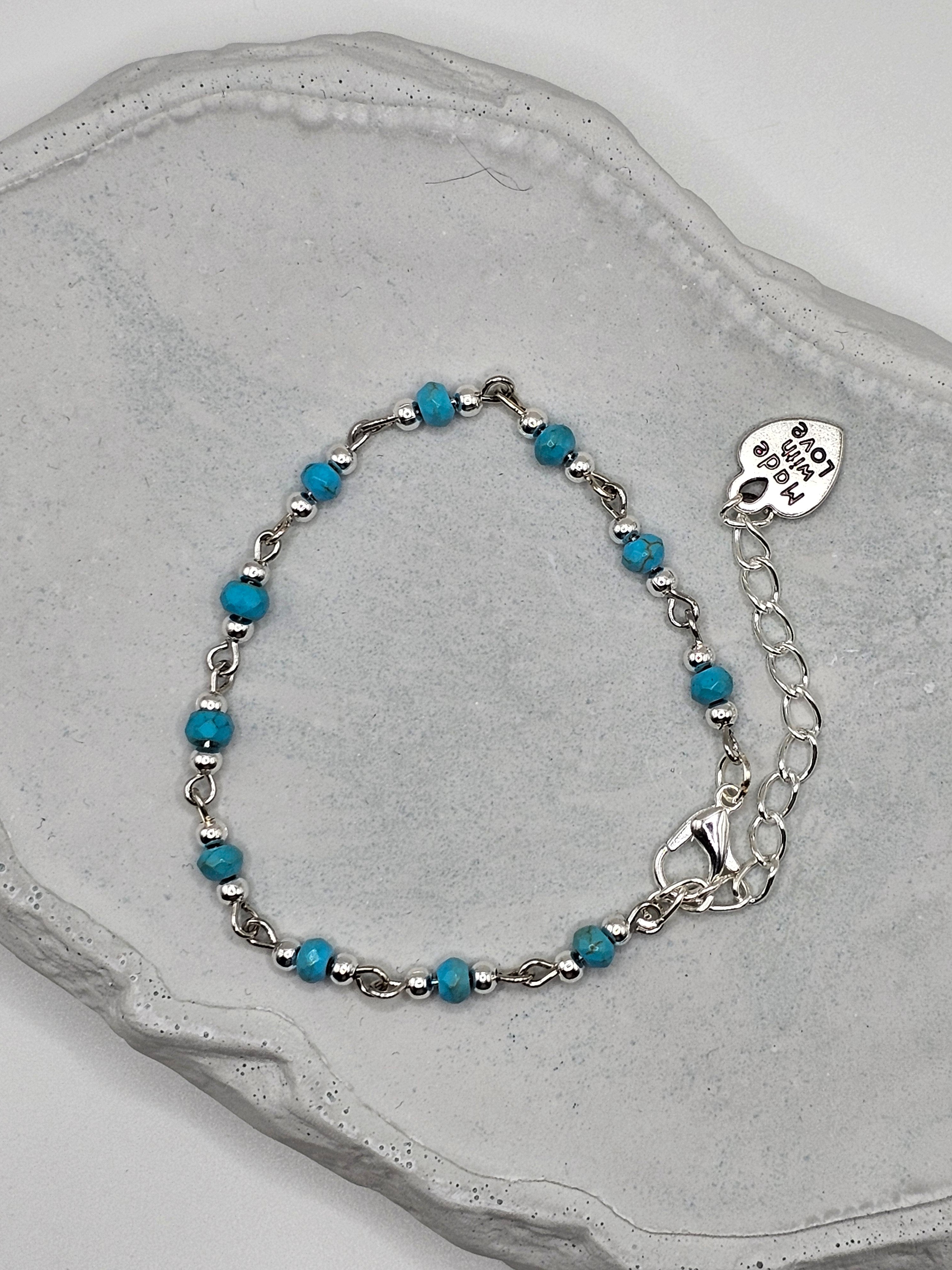 Howlite and Silver Overlay Bracelet